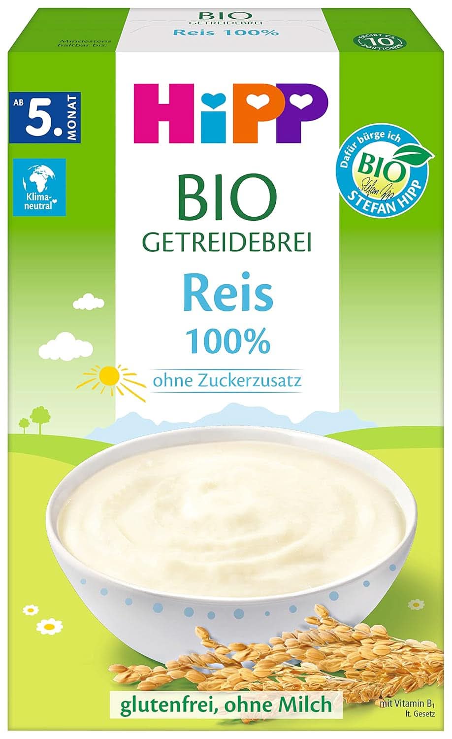 Terciuri de cereale neîndulcite Hipp, 100% orez, fără gluten, pachet de 6 (6 x 200 g) Mama si Copilul Naty Shop 6 x 200 grame 100% Orez
