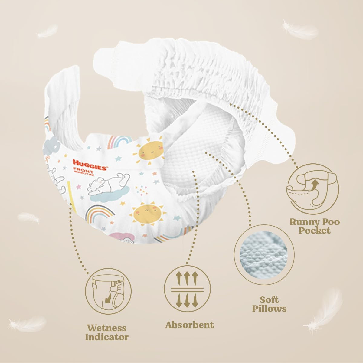 Scutece Huggies Extra Care pentru bebeluși cu Disney, mărimea 5 (12-22 kg), 2 pachete x 33 de scutece, 66 de scutece în total