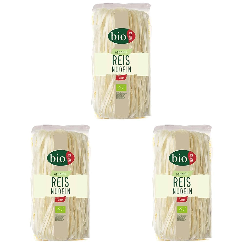 BIOASIA Tăiței de orez organici, tăiței asiatici din făină de orez 100% organică, fără gluten și vegani, 1 x 200 g