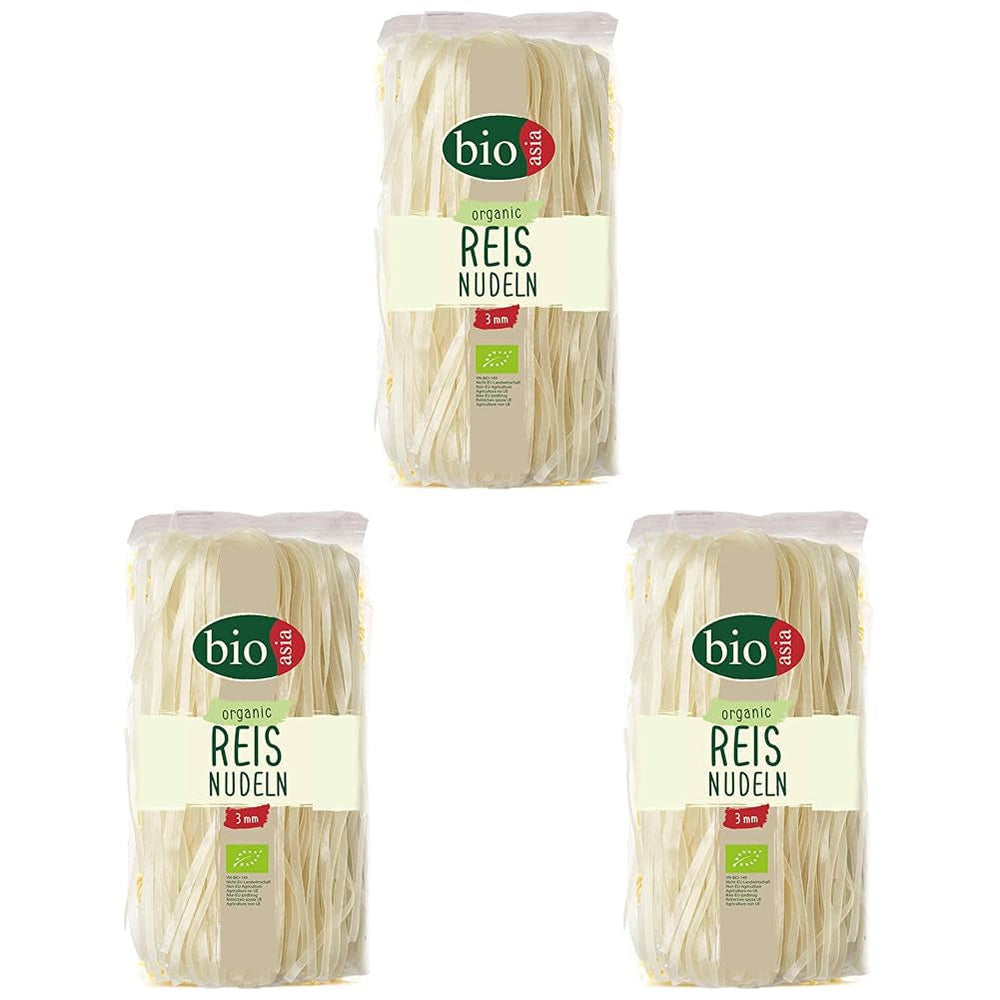 BIOASIA Tăiței de orez organici, tăiței asiatici din făină de orez 100% organică, fără gluten și vegani, 1 x 200 g