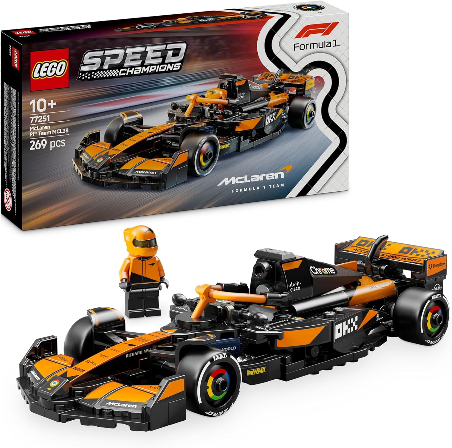 LEGO Speed Champions Mercedes-AMG F1 W15 Rennauto - Spielzeug mit Formel 1 Minifigur - Modell Auto zum Sammeln und Bauen - Geschenk für Jungen & Mädchen ab 10 Jahren oder Erwachsene Fans 77244