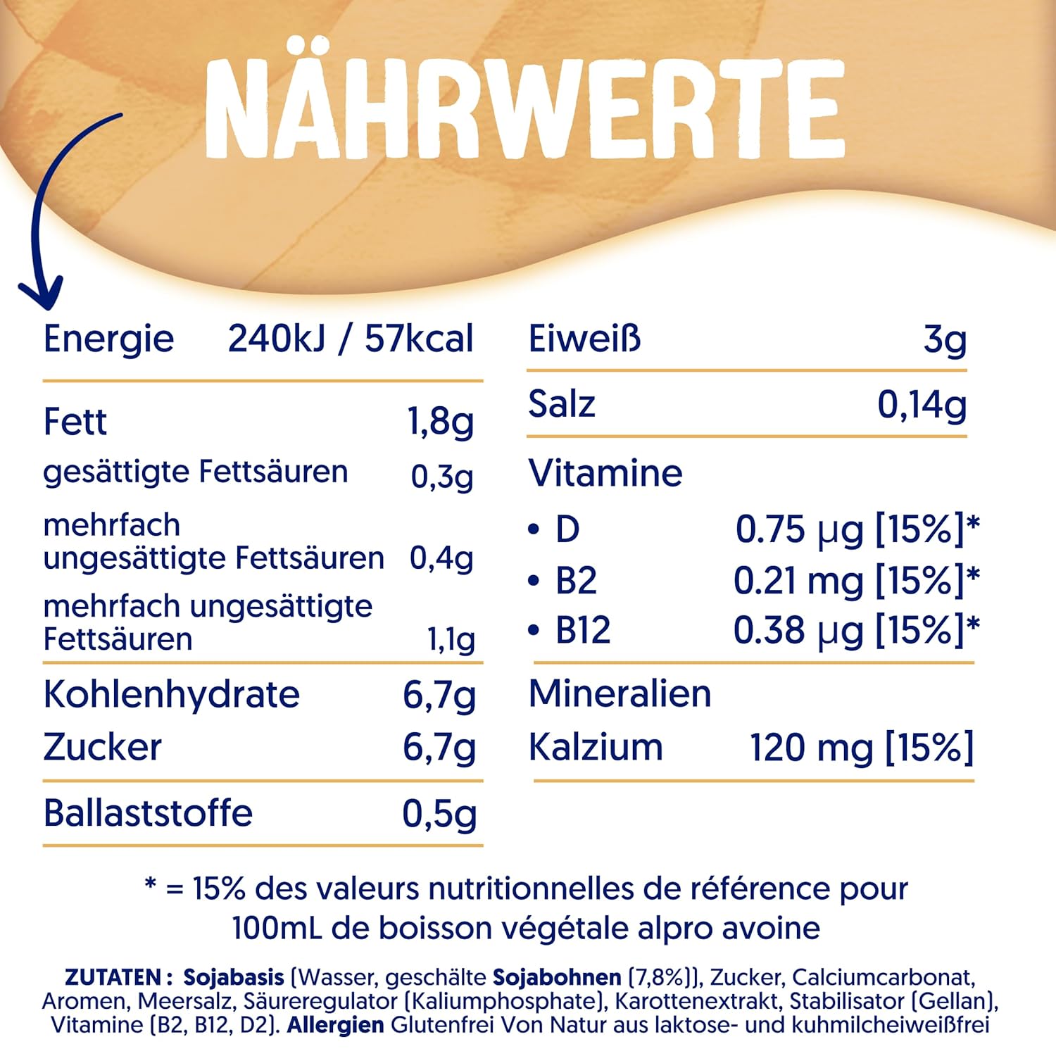 Alpro Vanille-Sojamilch 8x1L – Vegan und reich an Kalzium