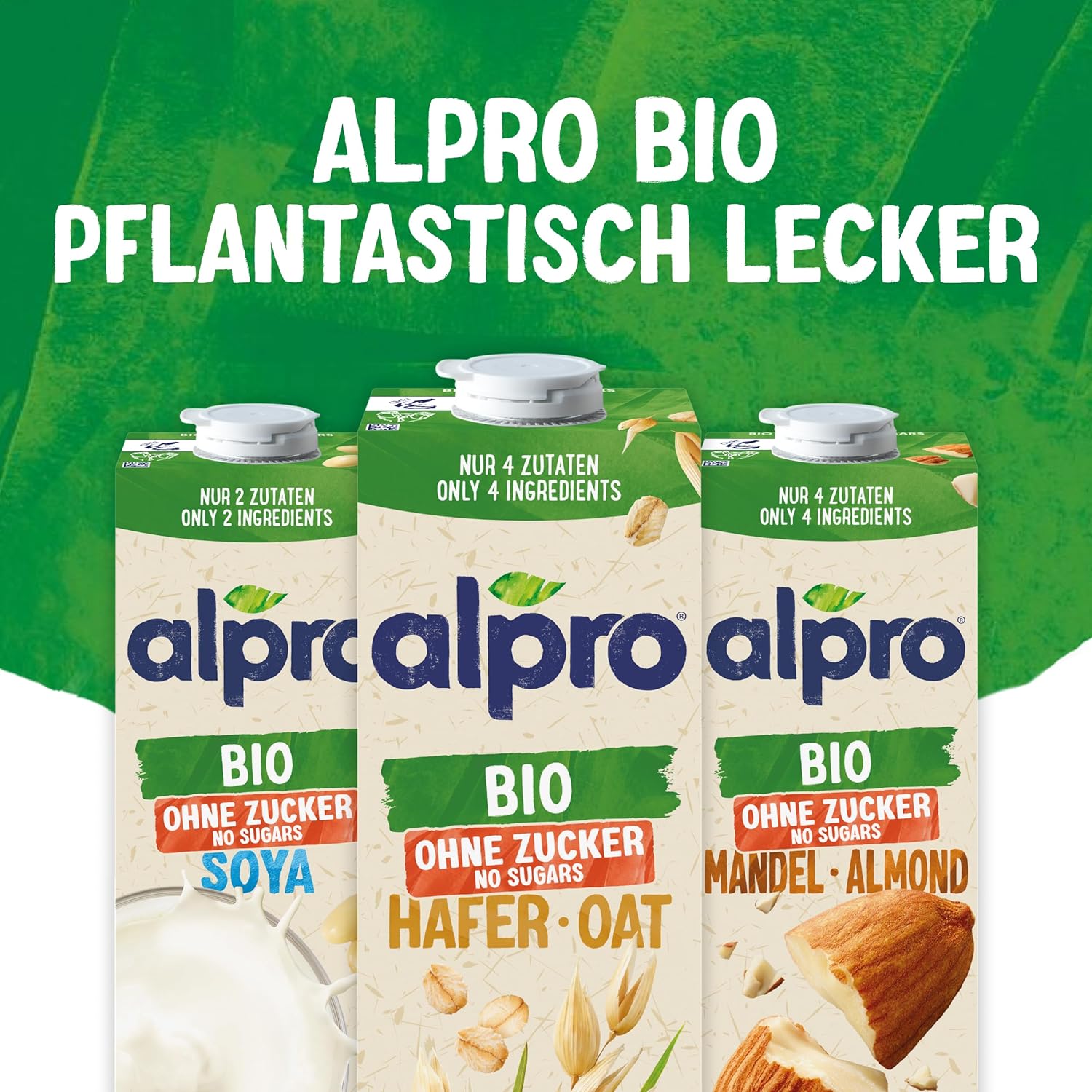 Alpro Bio Haferdrink ohne Zucker – Pflanzendrink mit Hafer