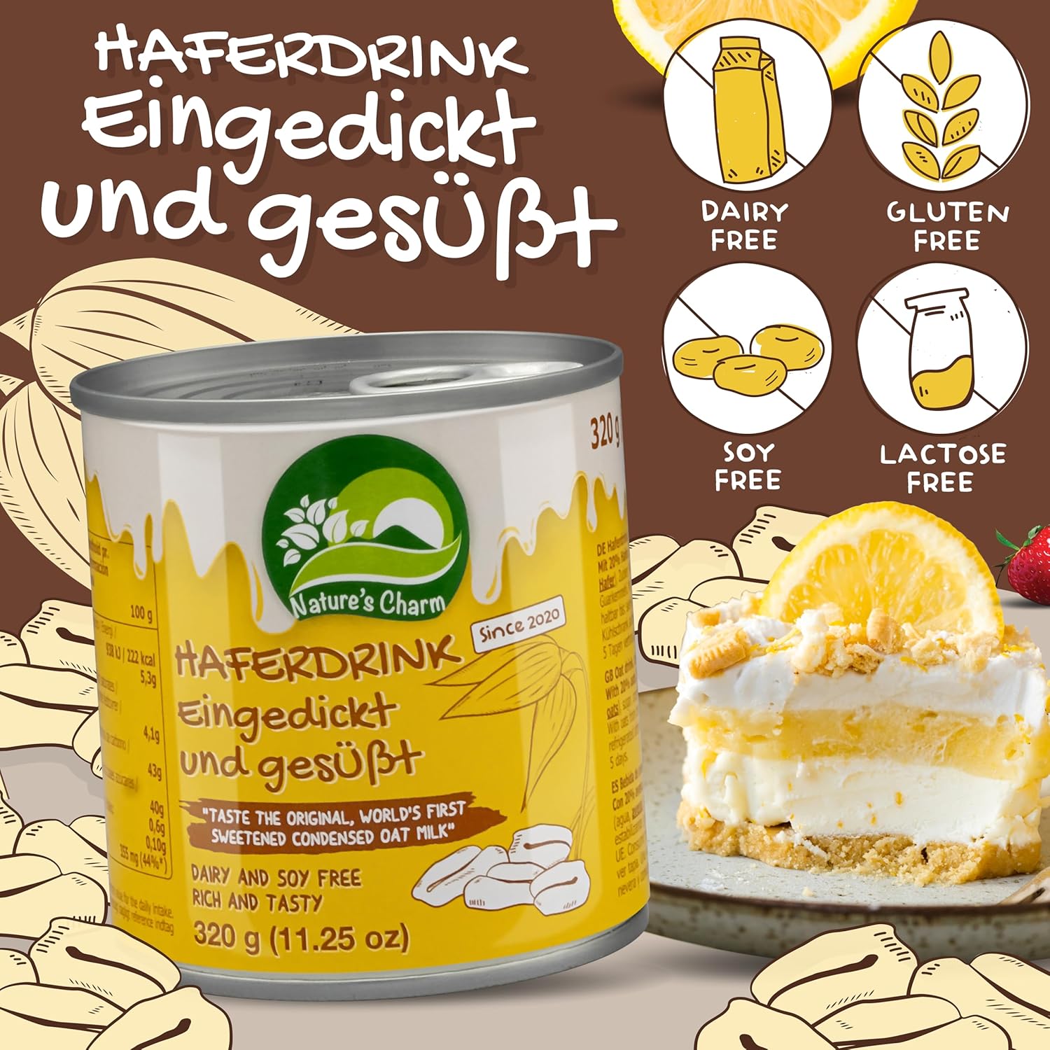 Nature's Charm Vegane Kondens-Hafermilch – Kaffee und Desserts