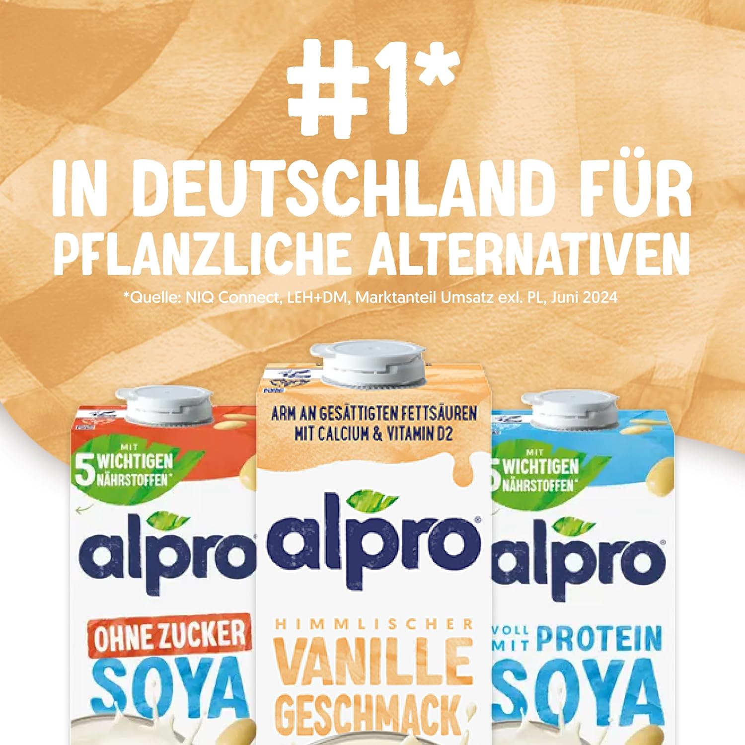Alpro Vanille-Sojamilch 8x1L – Vegan und reich an Kalzium