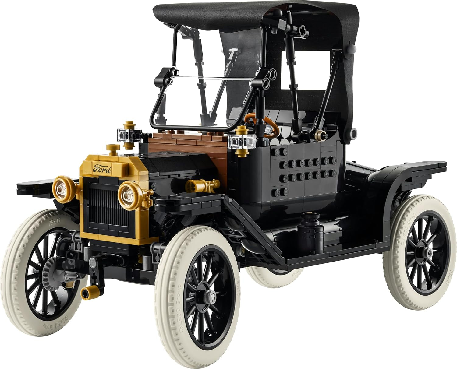 LEGO Icons Ford Model T - Retro Auto Modellbau für Erwachsene - Sammler Ausstellungsset mit Stofffaltdach, hohen Rädern & geteilter Windschutzscheibe - Geschenk für Fans klassischer Fahrzeuge - 11376