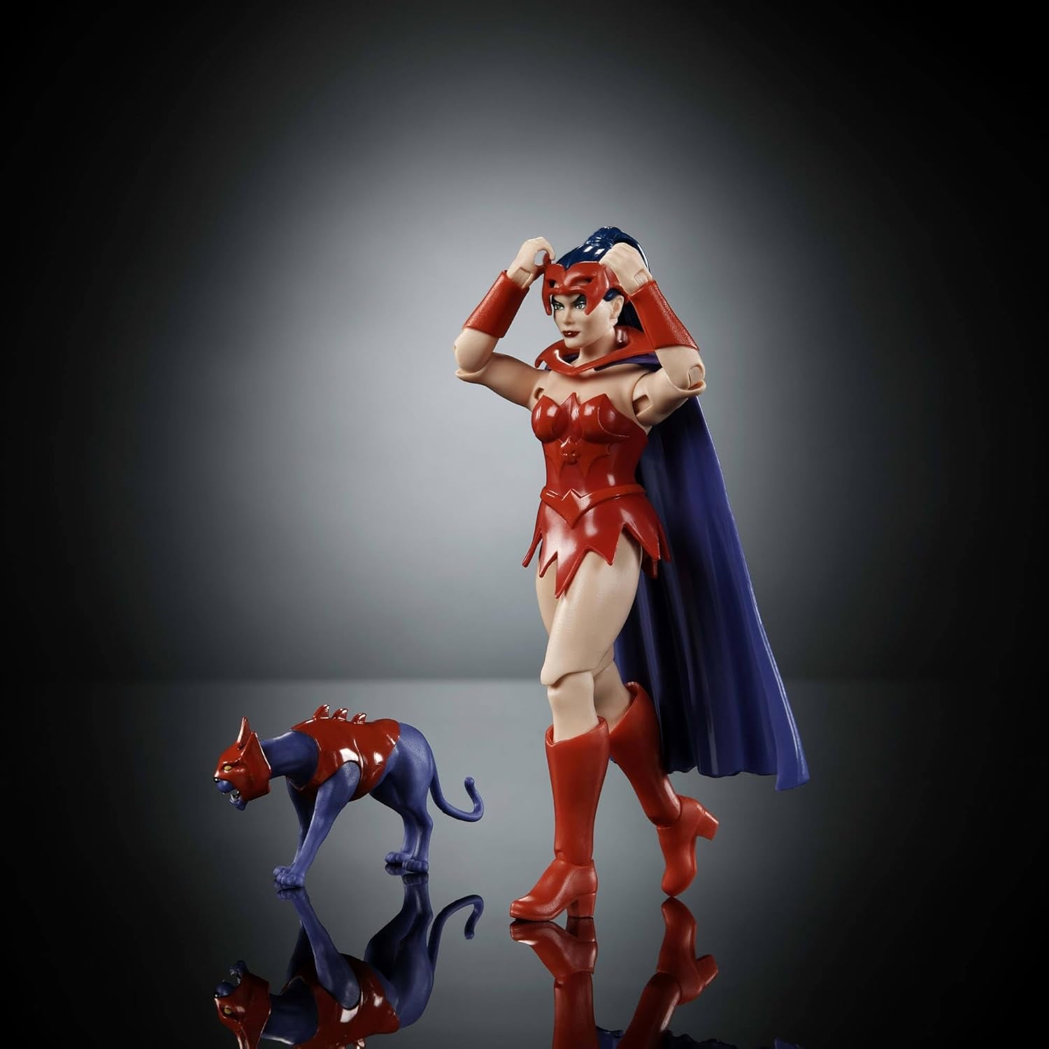Masters of the Universe Origins Actionfigur Catra aus der Cartoon Collection, ca. 14 cm große Heldin der 1980er-Jahre-TV-Serie, Prinzessin der Macht, detailliertes Design und Katzenzubehör, JBM84-Actionfiguren, Naty Shop
