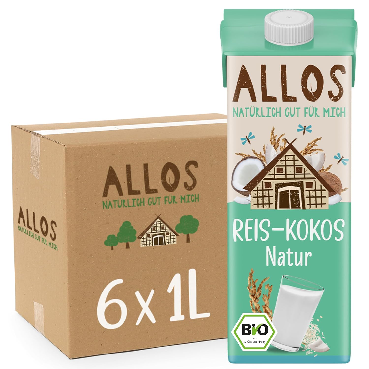 Allos Mandeldrink Zuckerfrei Mandel Natur Vegan Laktose 1L