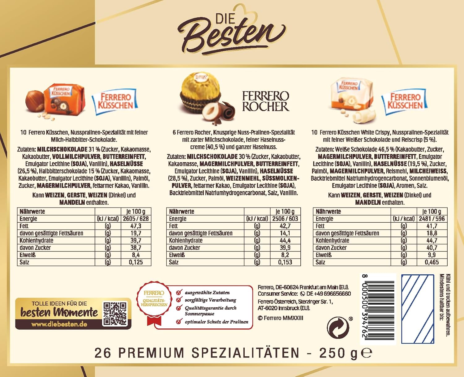 Ferrero The Best Nut Edition – Schokoladengeschenk für Sie und Ihn mit 3 Premium-Sorten
