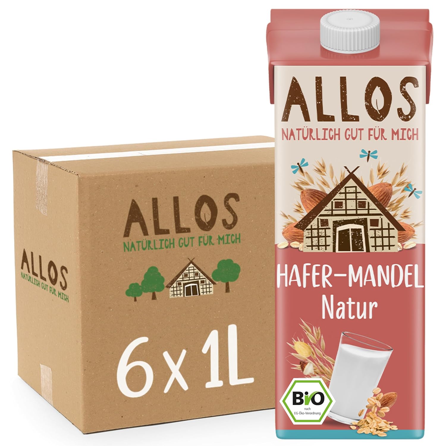 Allos Mandeldrink Zuckerfrei Mandel Natur Vegan Laktose 1L
