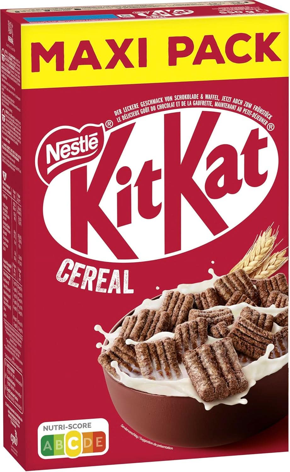 Nestlé KITKAT Cereals, knuspriges Frühstückscerealien mit Kitkat-Waffeln, Packung 8 x 550 Gramm Cereals Naty Shop