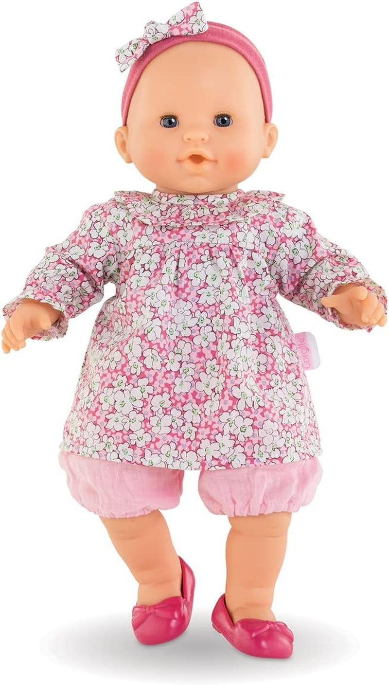 Corolle 9000130310 - Mon Grand Poupon Louise, Weichkörperpuppe, Schlafaugen, kann sitzen und Daumenlutschen, Vanilleduft, 36cm, ab 2 Jahren
