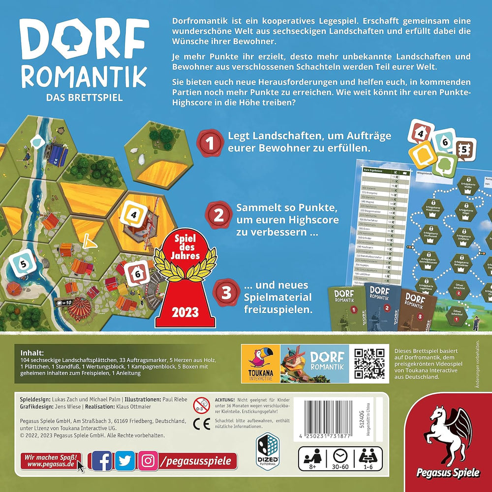 Pegasus Spiele 51240G Village Romance *Jocul anului 2023* Jocuri de societate