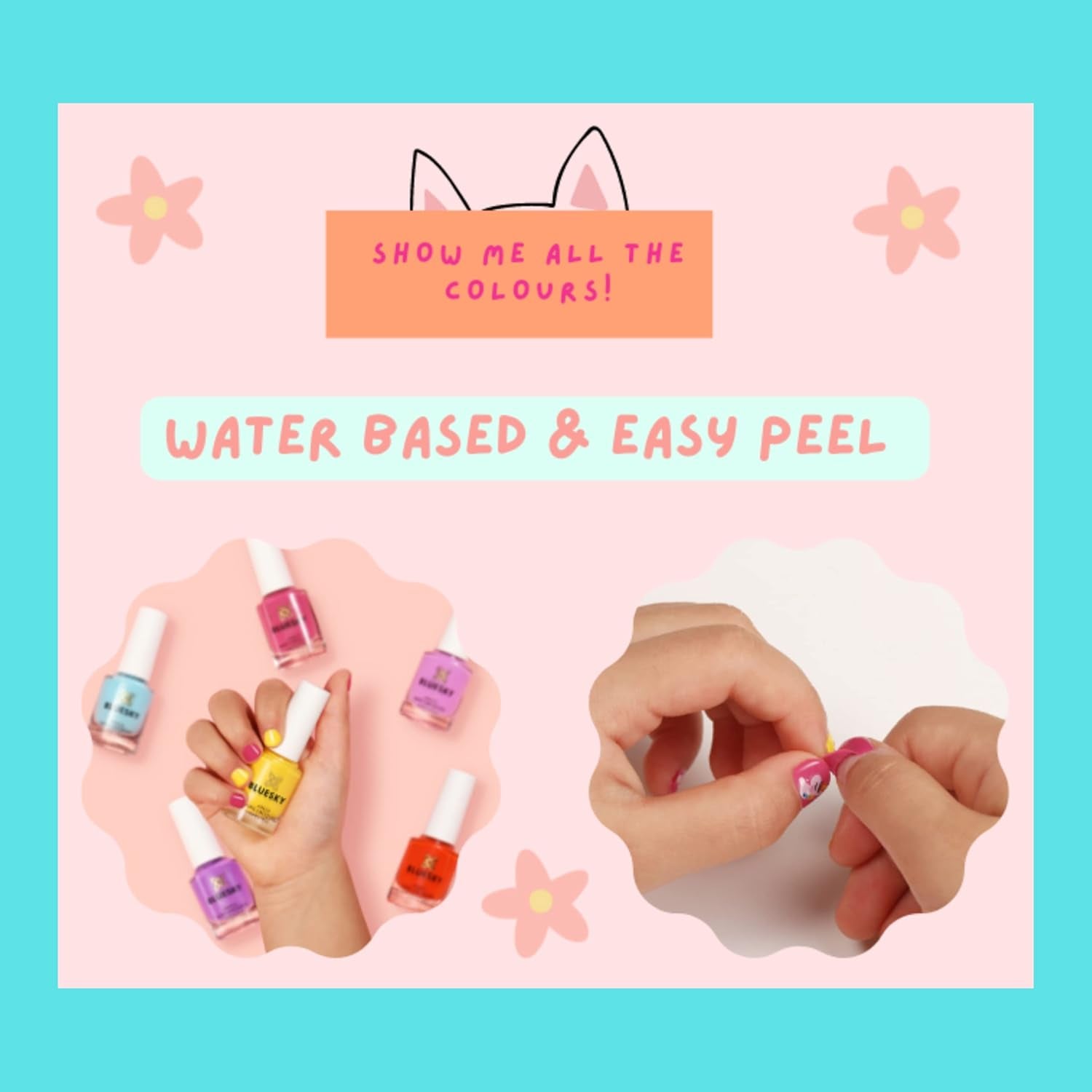Oja pentru unghii Bluesky Kids - Stardust, maro, ușor de aplicat, non-toxică, pe bază de apă, ojă plană pentru copii, 5 ml, pachet de 1