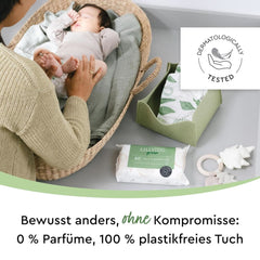 LILLYDOO Grüne natürliche Feuchttücher, 100 % plastikfrei, parfümfrei (FSC-Mix) Naty Shop Baby-Feuchttücher