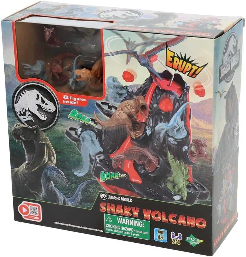 EPOCH Games - Jurassic World Vulcanul Tremurător, 7509, Jucărie Dinozaur, Joc de Societate pentru Copii cu Vârsta de 4 Ani și Peste