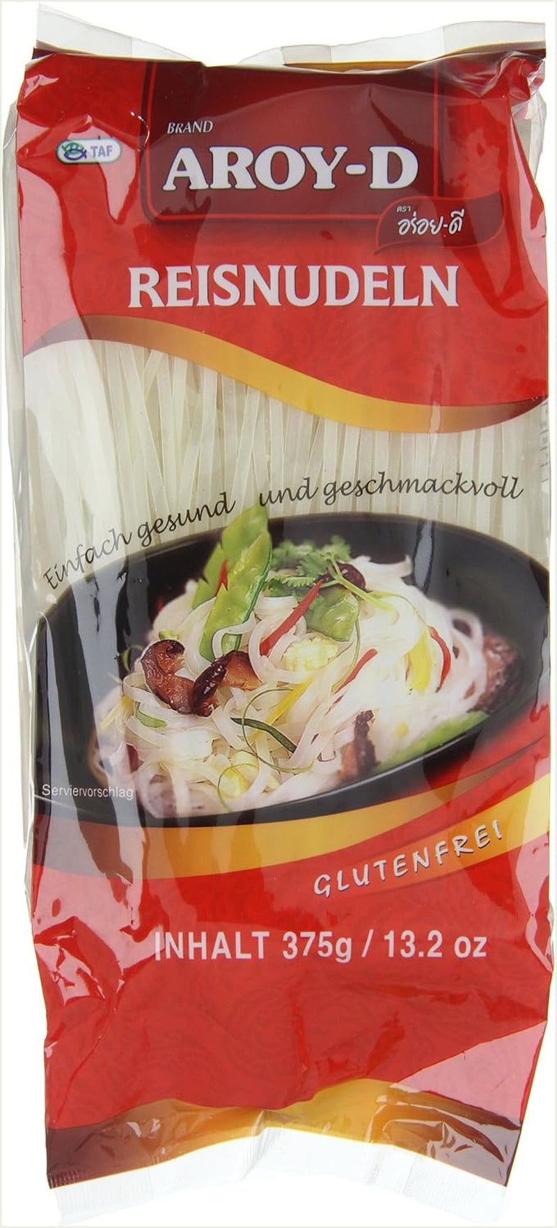 Aroy-D Reisnudeln, glutenfrei, 3-mm-Packungen (1 Packung x 375 g)