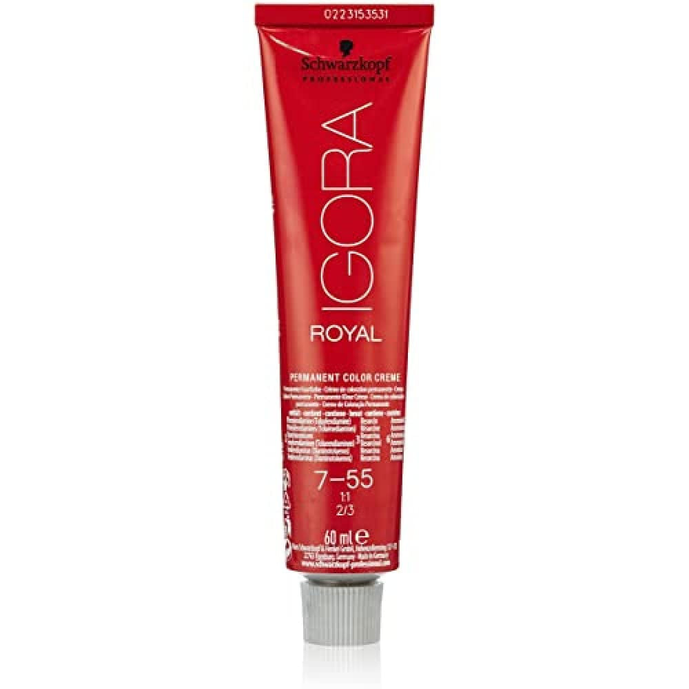 Schwarzkopf Igora Royal Premium Colorant pentru păr 60 g Vopsea pentru par Naty Shop 7-55 Blond mediu Auriu Extra 60 Ml (1 pachet)