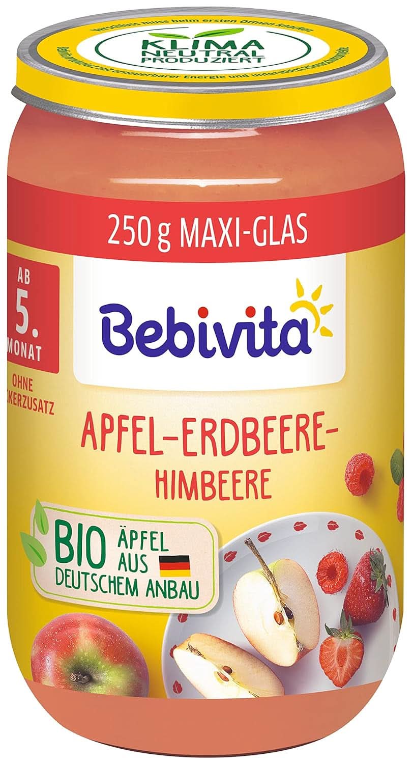 Zarter Gemüse-Allrounder, 6er-Pack (6 x 190 Gramm) Mutter und Kind Naty Shop 250 Gramm Äpfel / Erdbeeren / Himbeeren