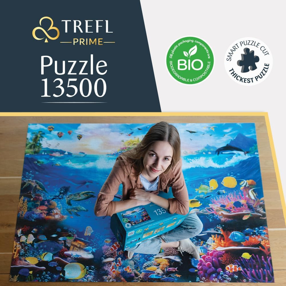 Trefl Prime – UFT-Puzzle: Tauchen Sie ein in das Unterwasserparadies – 13500 Teile, großes Puzzle mit dem bunten Meeresboden, dickster Karton, biologisch, Ökologisch, Unterhaltung für Erwachsene und Kinder ab 12 Jahren. Puzzle Naty Shop