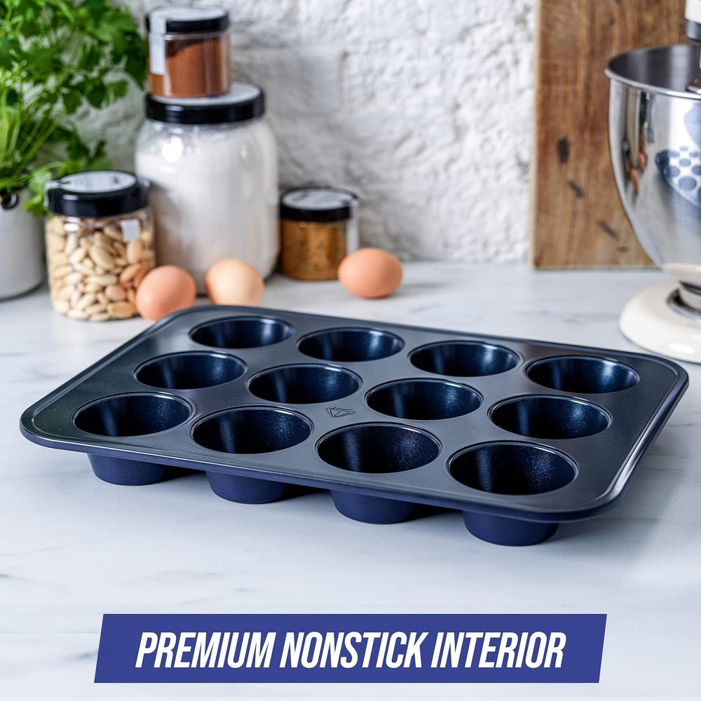 Blue Diamond Bakeware 12Er Muffinform Mit Antihaftbeschichtung, Blau Formen und Backbleche Naty Shop