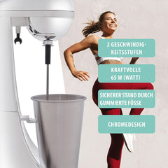 Clatronic® Barmixer U. Milchaufschäumer | Smoothie-Maker | 650 ml Edelstahlbehälter | Praktischer Becherhalter | Mixer | 2 Geschwindigkeitsstufen | Kraftvoller 65-Watt-Motor | Chromdesgin | BM 3472 Küche Naty Shop