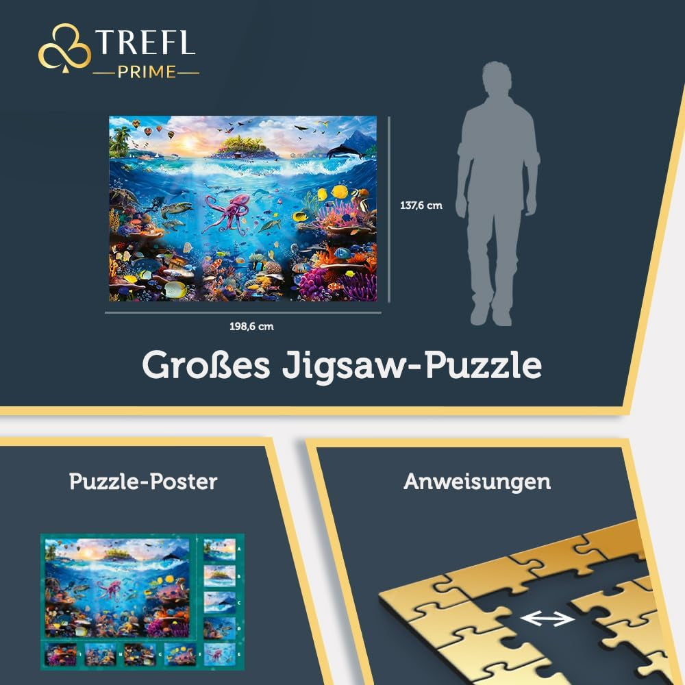 Trefl Prime – UFT-Puzzle: Tauchen Sie ein in das Unterwasserparadies – 13500 Teile, großes Puzzle mit dem bunten Meeresboden, dickster Karton, biologisch, Ökologisch, Unterhaltung für Erwachsene und Kinder ab 12 Jahren. Puzzle Naty Shop
