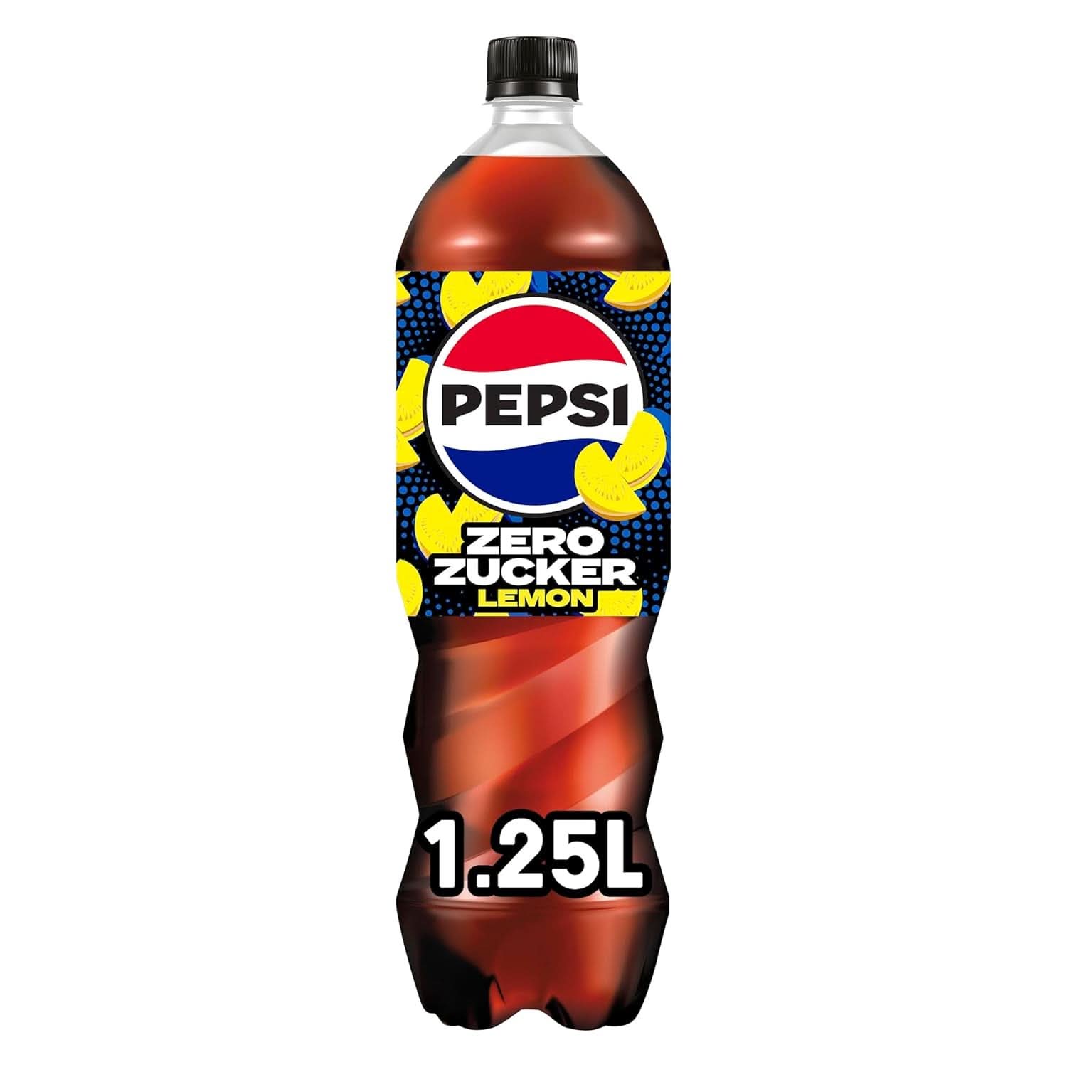 Pepsi Zero Sugar Lemon, Pepsi's zuckerfreies Erfrischungsgetränk mit Zitronengeschmack, Set 6 x 1,25 Liter Naty Shop