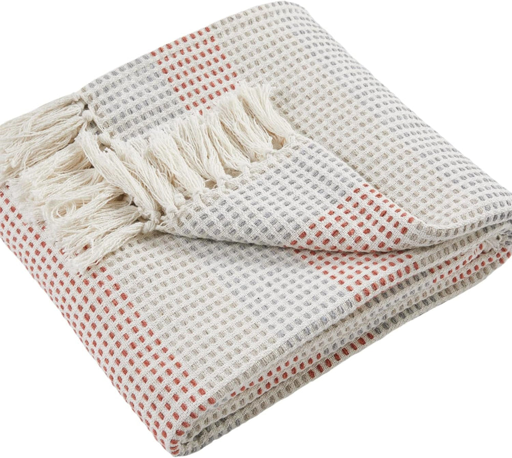 Loft Reva Tagesdecke, 100 % recycelte Baumwolle, 130 x 180 cm, Paprika Appletree Beds and Blankets