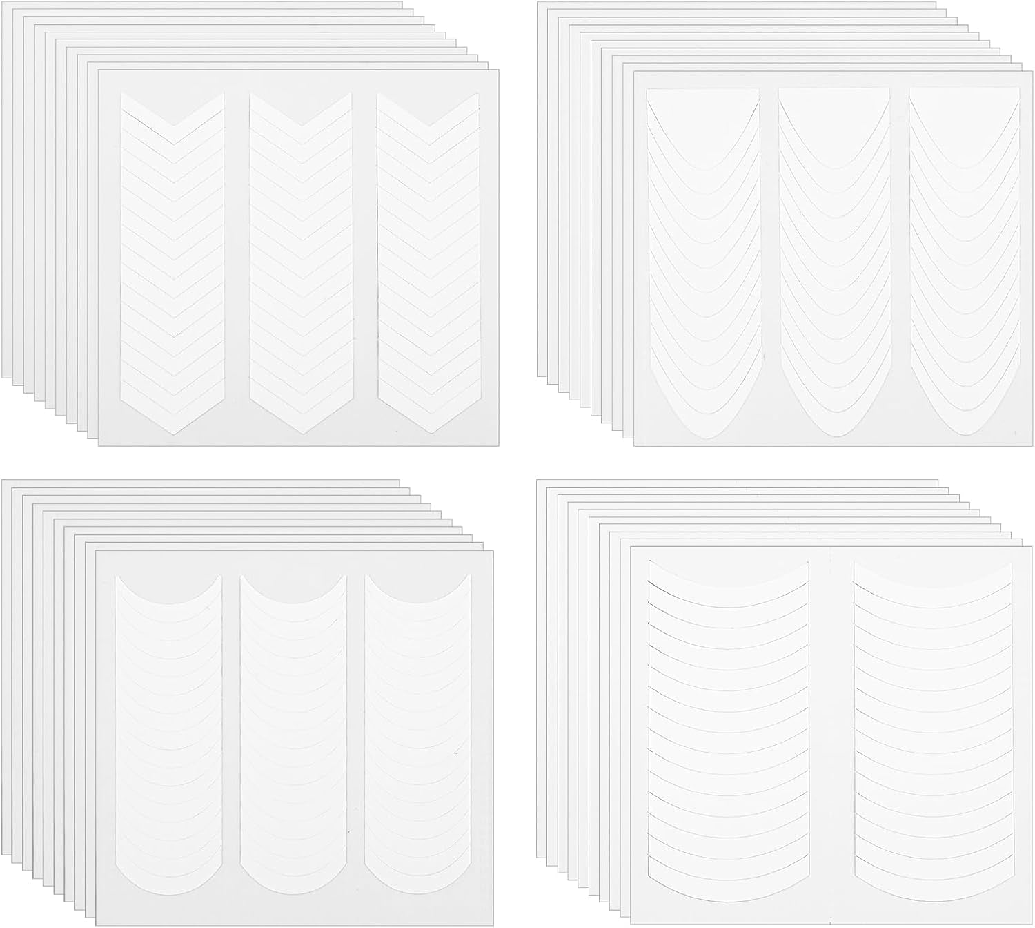 1620 Stück French Schablonen Nägel,French Nail Schablone,Maniküre Schablonen,Selbstklebende Nail Art Sticker Frenchs Für DIY Nageldesign Maniküre Dekoration Nageldesign Zubehör