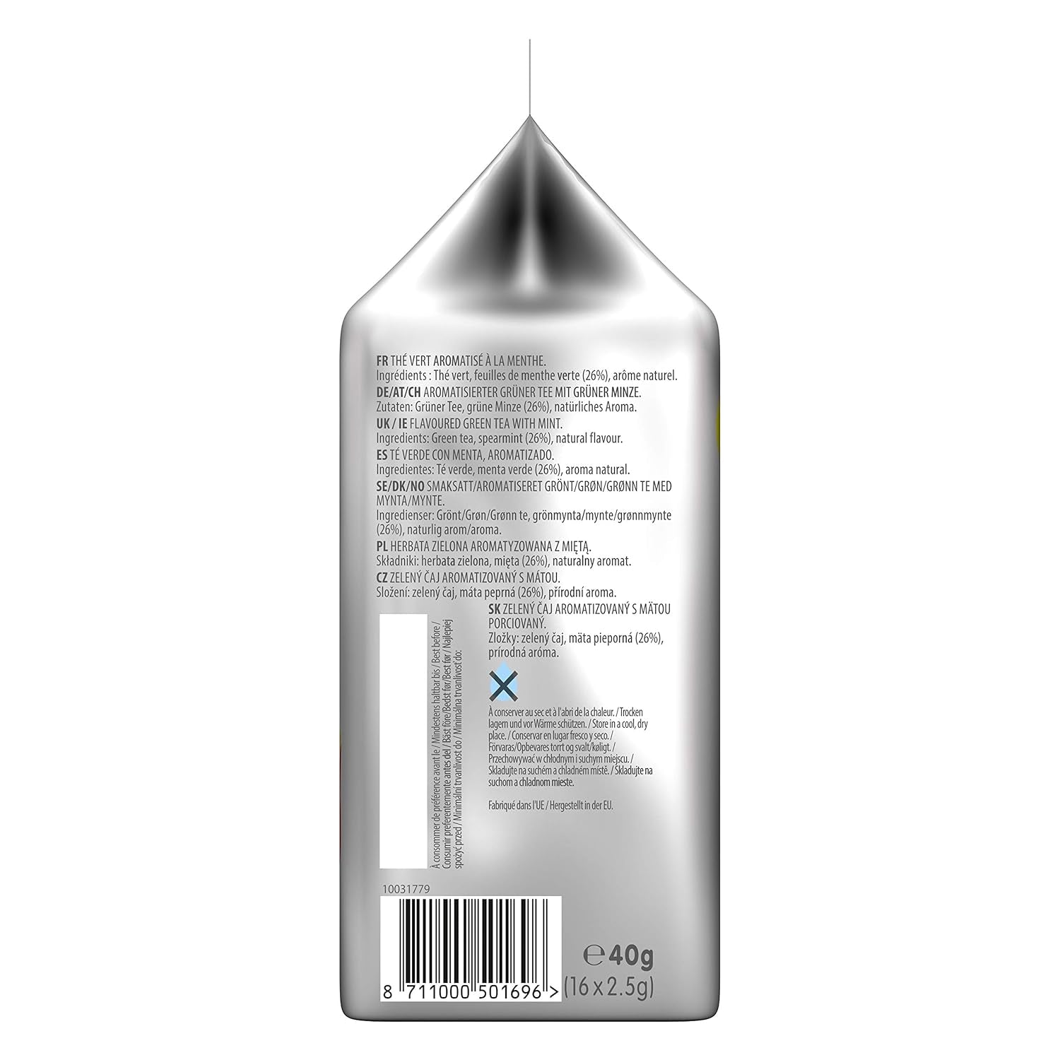Tassimo Kapseln Tea Time Grüner Tee mit Minze, 5 x 16 Pads, 80 Teekapseln