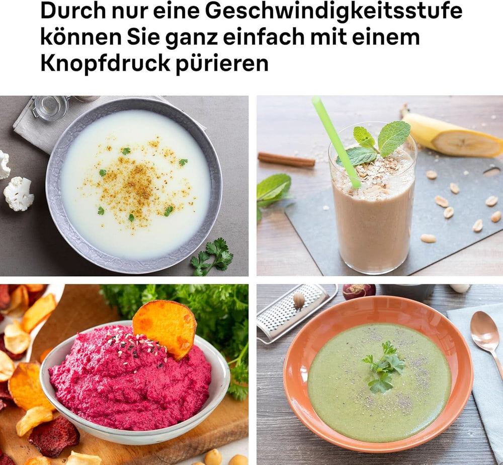 Braun Stabmixer MQ10.001M Multiquick 1 - Extra Light Pürierstab Mit Edelstahl-Mixfuß Und Easytwist System, Inkl. 600 ml Mix- & Messbecher, 450 Watt, Weiß Mutter und Kind Naty Shop