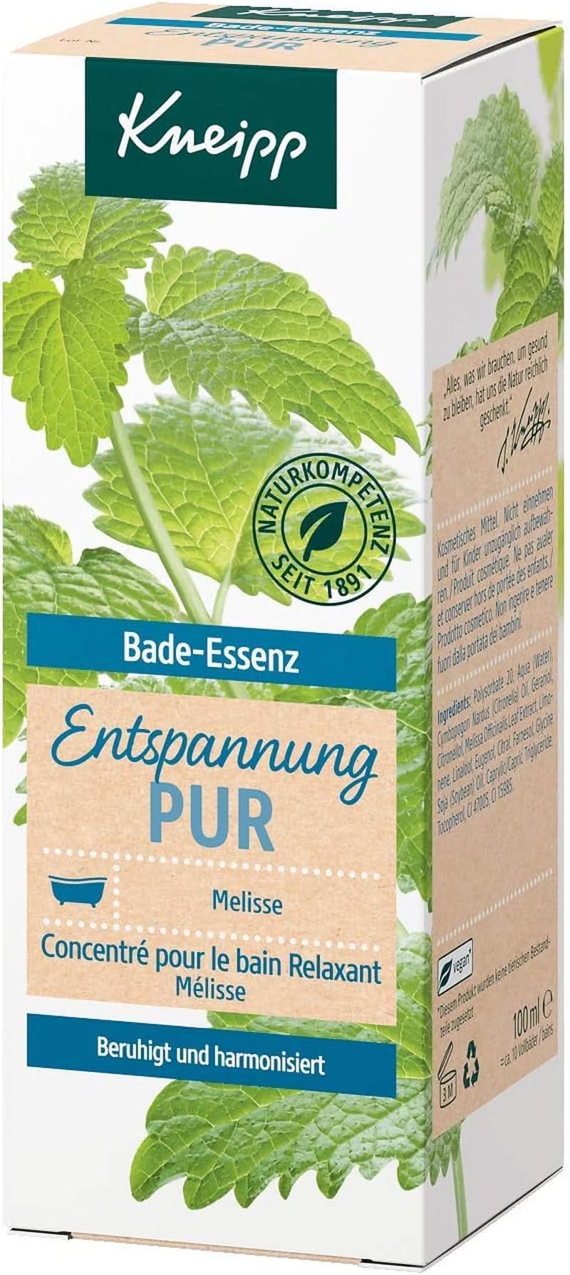 Kneipp Bade, Badeöl mit natürlichem ätherischem Öl der indischen Melisse und Zitronenmelissenextrakt, 100 ml Naty Shop