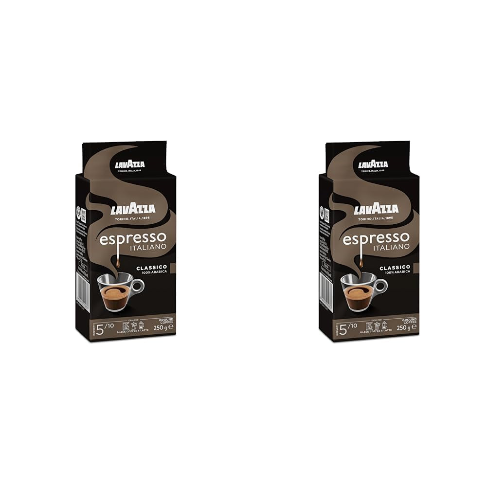 Lavazza Caffe Espresso 100% Arabica, 250 g Packung (Packung mit 2)