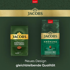 Jacobs Krönung Aroma Beans Classic, voller Geschmack, Nüsse, Zitrusnoten, Arabica- und Robusta-Bohnen, Intensität 6/10, ideal für klassischen Kaffee Cafea Naty Shop