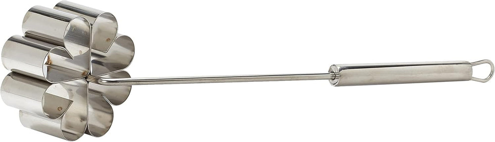 774300 Formă de copt rozetă de flori înclinată 9x3 cm din oțel inoxidabil, argintie, 15 x 9 x 3 cm