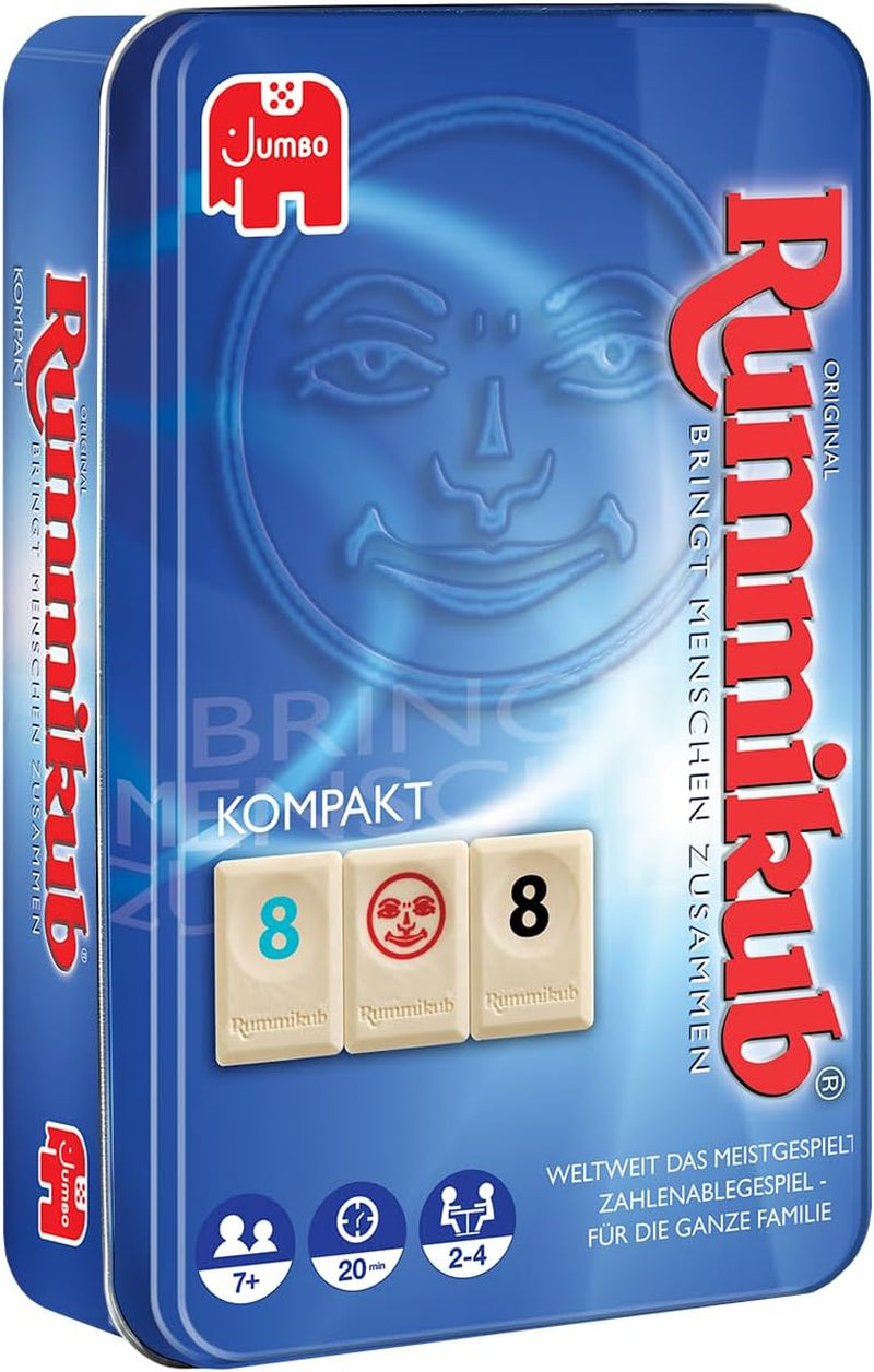 Jumbo Spiele Original Rummikub Classic - der Spieleklassiker unter den Gesellschaftsspielen - für Erwachsene und Kinder ab 7 Jahren JUM17571 Mehrfarbig 2,7 x 3,7 cm