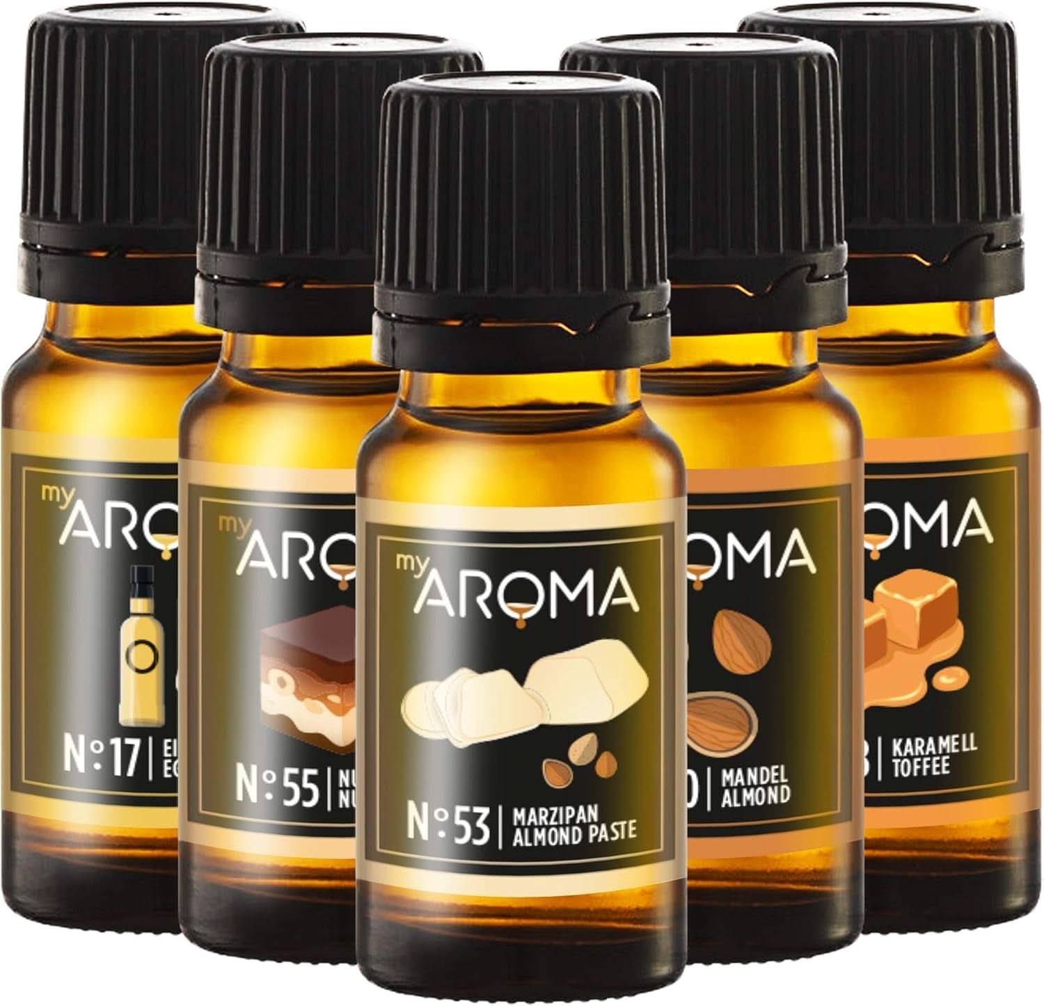 Myaroma | Set: Wald & Wiese – Naturreines Aroma mit Fruchtaroma und Fruchtaroma (5 x 10 ml) | Zuckerfreier und ungesüßter Naty Shop Sweeteners Master Baker
