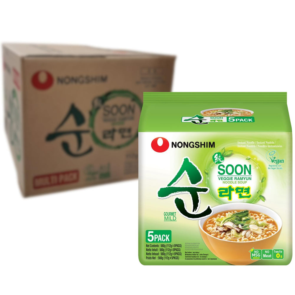 Nong Shim - Instant Cup Nudeln Suppe Soon Veggie - Multipack (12 X 67 GR)