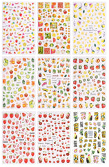 JMEOWIO Nagelsticker Sommer Frucht 9 Blatt Nail Art Sticker Selbstklebend Nagelaufkleber Zitronen Dekoration Nageldesign Zubehör