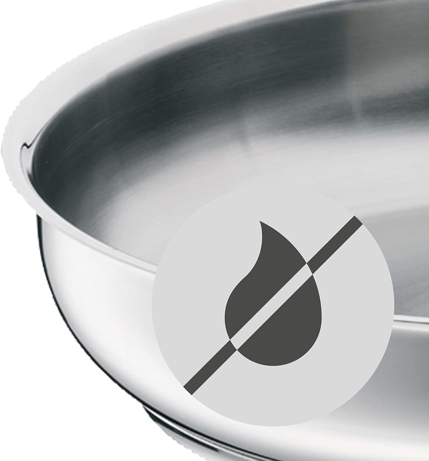 WMF Profi tigaie din oțel inoxidabil 24 cm inducție, tigaie din oțel inoxidabil Cromargan Oale si Tigai Naty Shop