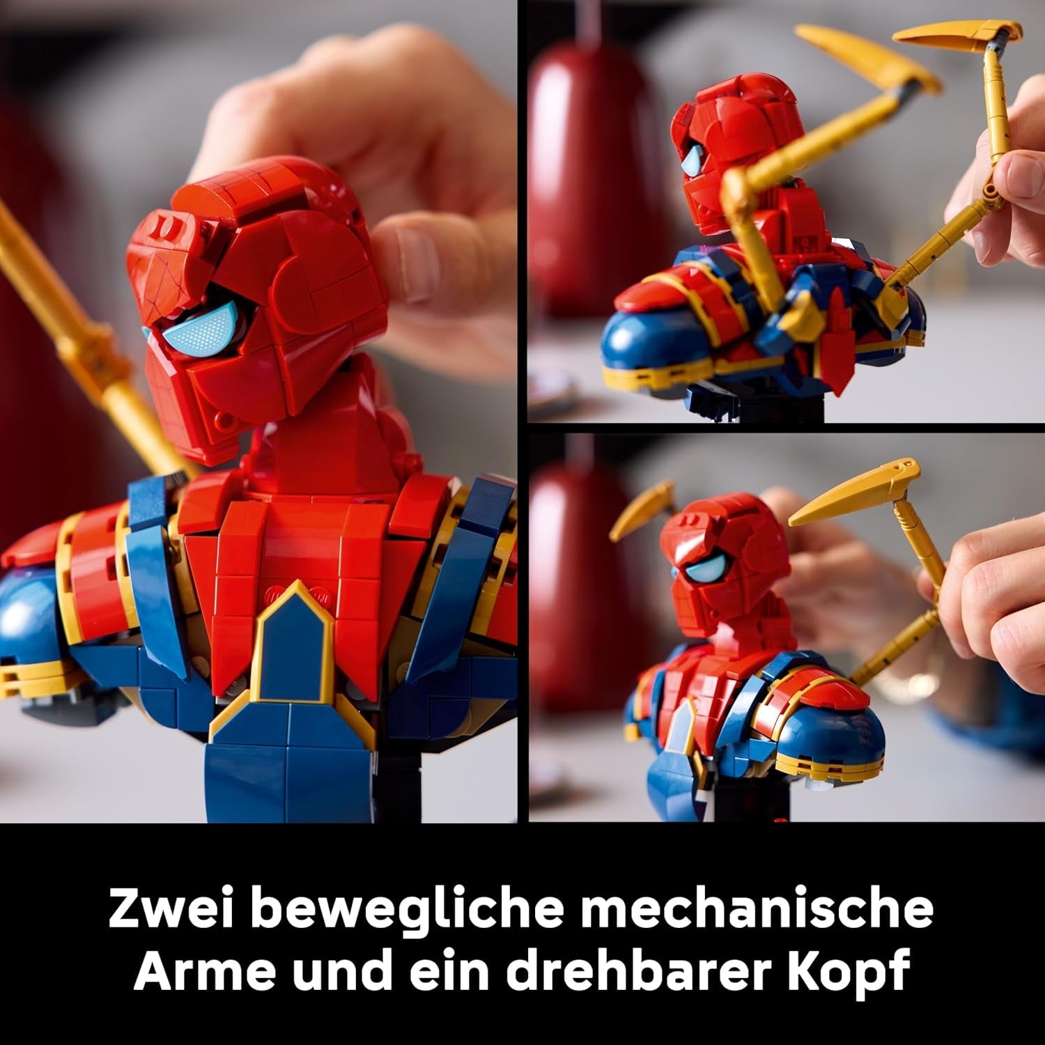 LEGO | Marvel Iron Spider-Man Büste - Modellbau für Erwachsene - inkl. 2 beweglichen Armen, drehbarem Kopf & Superhelden Minifigur - Sammlerstück & Avengers Geschenk für Fans - 76326