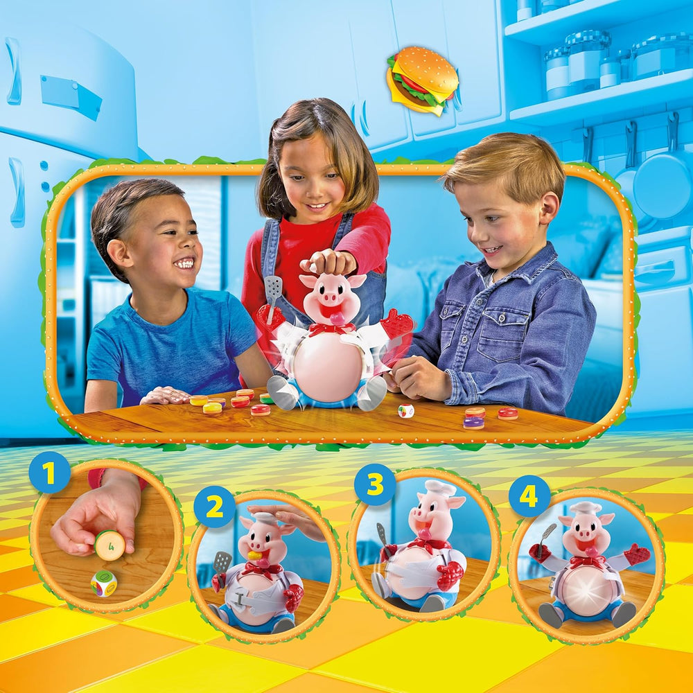 Goliath Pigskin – Lustiges Brettspiel für Kinder ab 4 Jahren. Füttere die Schweinchen und verhindere, dass ihre Bäuche explodieren, Partyspiel für 2–6 Spieler, Spaß mit Freunden und Familie