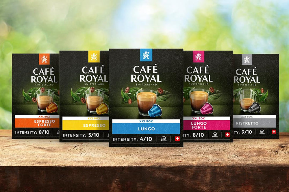 Espresso Forte 36 Kapseln für Nespresso Kaffee Maschine - 8/10 Intensität - UTZ-zertifiziert Kaffeekapseln aus Aluminium (Packung mit 3)