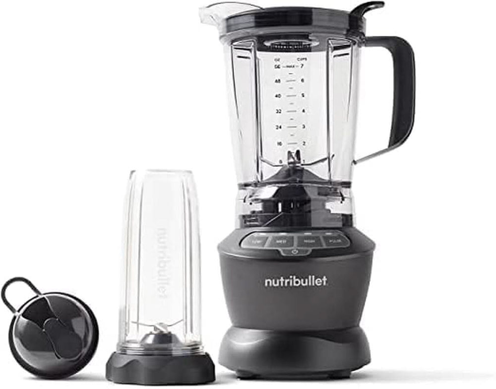 Nutribullet Full Size Blender, Elektrischer Mixer, Multifunktionaler Stabmixer, Professioneller Mixer, 1000 Watt Leistung, 1.6L Becher, Grau, NBF450DG Kitchen Naty Shop