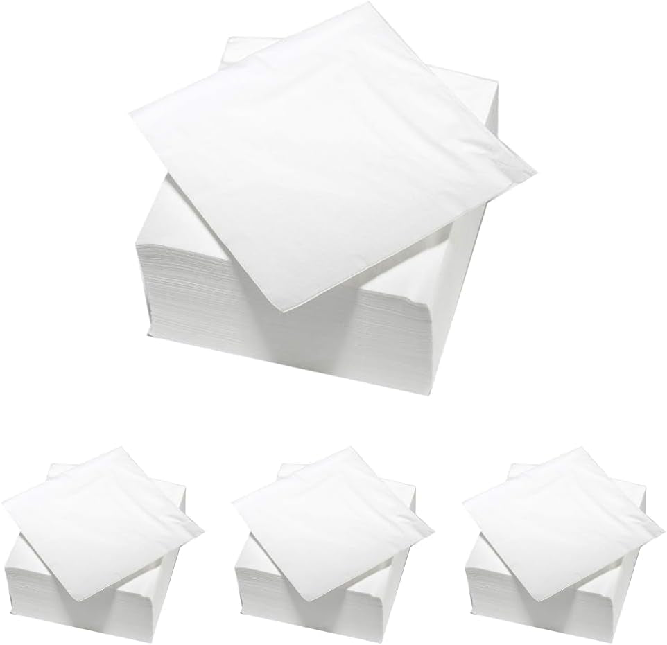 ARTS DE LA TABLE 100 șervețele din bumbac, 2 straturi, 33 X 33 Cm, alb (pachet de 4)