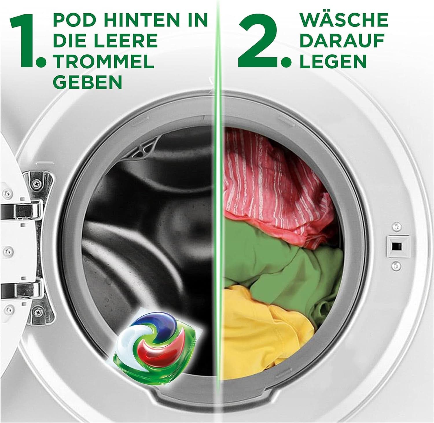 Ariel Allin1 PODS, Color+ Flüssigwaschmittel-Kapseln 53 Waschgänge, hervorragende Fleckenentfernung beim ersten Waschgang Waschmittel Rufe Naty Shop