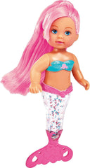 Simba 105733482 - Evi Love Glitter Mermaid, Puppe als Meerjungfrau mit Schwanzflosse, die beim Schütteln glitzert, Es Wird nur EIN Artikel geliefert