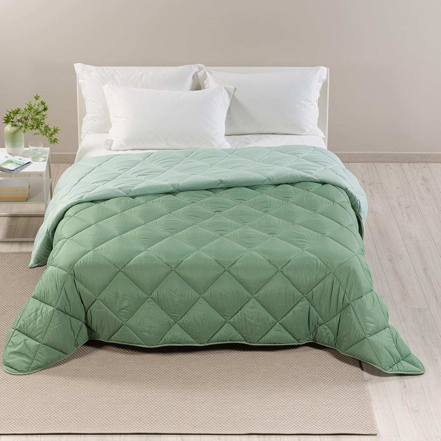 Caleffi Plapumă de iarnă pentru pat dublu, 260 X 265 Cm, din microfibră, pentru pat dublu, iarnă, moale, confortabilă, căptușită, durabilă, lavabilă, plapumă antialergică, fabricată în Plapumi si pilote Naty Shop