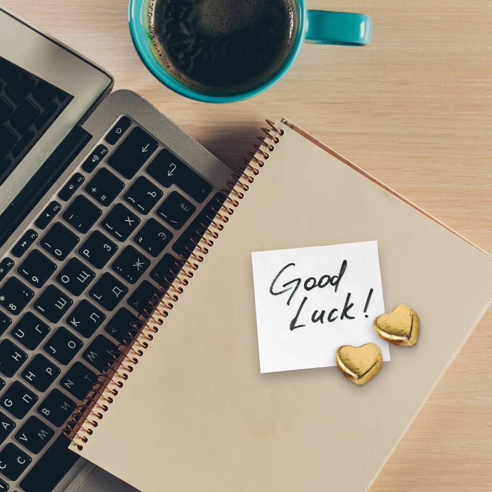 Günthart 150 Stück Goldene Schokoladenherzen mit Lebkuchenfüllung, 1,2 KG Pralinen Naty Shop